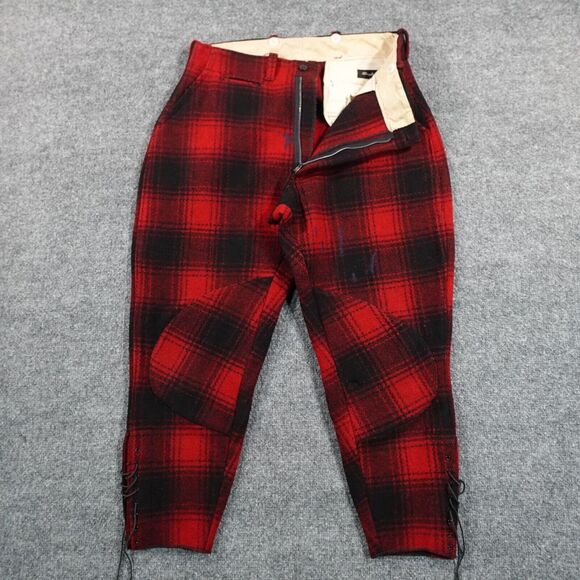 Vintage DRYBAK Pants 32x26 Shadow Plaid Mackinaw‎ Wool Hunting 50s 60s USA 11971 - Picture 1 of 14